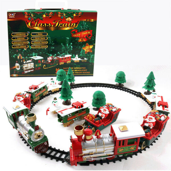 Christmas Gift Electric Train Toy Family Decoration Christmas Tree Decoration Train Track Frame Rail Car Light Rail Car
