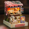 Coffee Shop House Home Decorations With Furniture, Handmade Assembled Model Building Dollhouse Miniature Kits