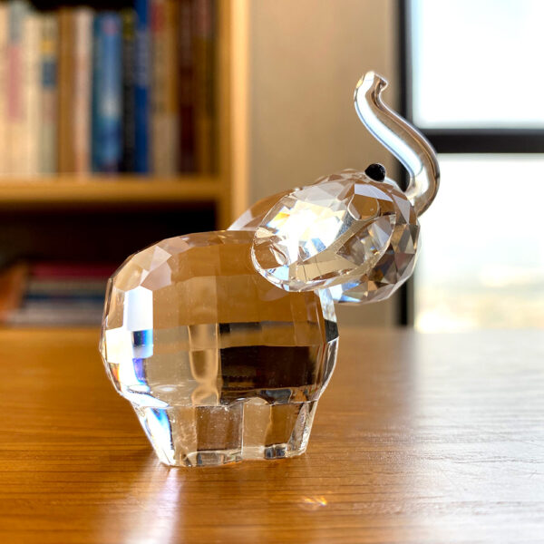 Clear Crystal Cute Elephant Figurines Glass Animal Paperweight Ornament Statue Collectible Home Decor Christmas