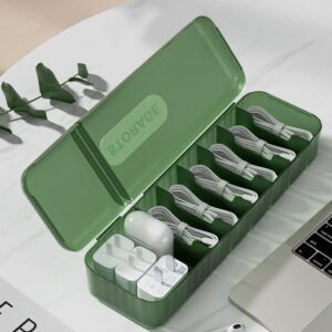 Cable Storage Box Organizer Charger Cord Storage Box Compartments Reusable Data Cable Storage Case
