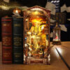 DIY Book Nook Kit Shelf Insert Miniature House Wooden Bookshelf Miniature Building Kits Toys Bookend Toys