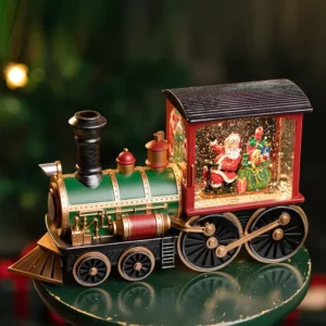 Santa Claus Snowman Christmas Eve Music Box Train Music Box Crystal Ball Ornaments Home Table Decoration
