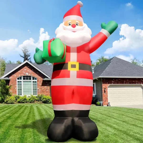 Christmas Inflatables Outdoors Christmas Inflatable Santa Claus Decoration Blow Up Giant Santa Claus Holding