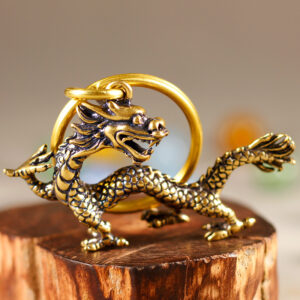 Pure Brass Chinese Mythical Animal Dragon Statue Figures Miniature Antique Ornaments Dragon Ornament Feng Shui Decor