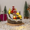 Christmas House Village Electric Music Box Glowing Christmas Snow Village Santa Claus House Miniature Ornaments