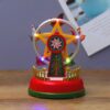 Christmas Decoration Village Glowing Music House Carousel Ferris Wheel Xmas Tree Children Room Party Decor