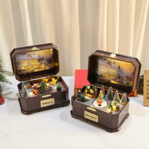 Christmas Music Box Attractive Xmas Music Box USB/Battery Powered Children Gift Merry Christmas Tiny Musical Box