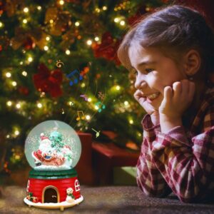 Christmas Snow Globe Battery Operated Rotating Snowflake Crystal Ball Luminous Music Box Creative Christmas