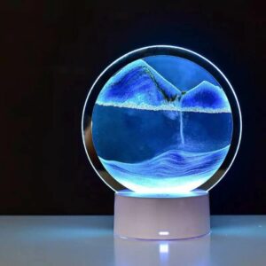LED RGB Sandscape Lamp Moving Sand Art Night Light with Hourglass Light 3D Deep Sea Display Decoration