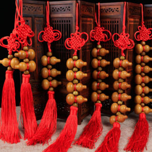 Wood Gourd Pendant, Natural Home Decoration, Car Hanging Solution, Christmas Gift