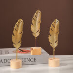 Ginkgo Leaf Decoration Wooden Ornaments Miniature Figurines Office Desktop Crafts Home Decor Christmas Gifts
