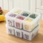Food Drain Fresh-keeping Box Ginger Garlic Onion Pepper Storage Box Fruit Vegetable Drain Basket Kitchen