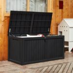 Large Storage Deck Boxes Outdoor Box Bench Waterproof Pool&Patio Resin Bin Storage Chest