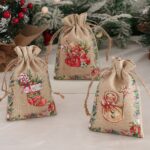 Christmas Snowman Linen Gifts Candy Bag Merry Christmas Decor For Home  Cristmas Navidad Natal