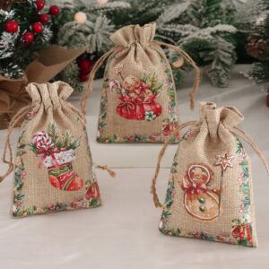 Christmas Snowman Linen Gifts Candy Bag Merry Christmas Decor For Home  Cristmas Navidad Natal