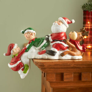Christmas Dwarf Old Man Lakeside Winter Polar Bear Black Bear Helping Shelf Nanny Resin Desktop Decoration