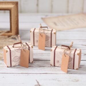 Travel Suitcase Candy Box Kraft Paper Gift Boxes Wedding Birthday Party Decoration Supplies Christmas
