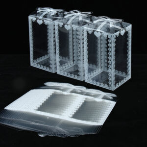 Transparent PVC Box Birthday Wedding Valentine Favor Box Cake Packaging Chocolate Candy Dragee Party