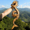 Dragon Statue Wall Decor Wooden Carving Dragon Art, Creative Norse Dragons Wood Carving Wall Hanging