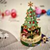 Christmas Tree Blocks Music Box Colorful Christmas Tree Rotating for Children Girls Friends