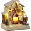 Christmas Animated Gingerbread House Decoration,Collectible Buildings Figurines Candy Factory Ornament