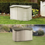 Rubbermaid Outdoor Large Deck Box with Seat, Green, Organizadores Storage Box Home Organization