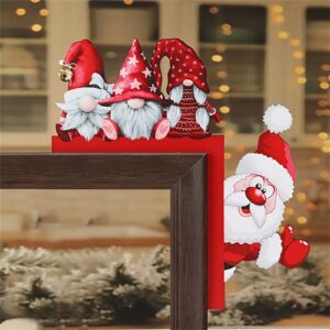 Christmas door frame ornaments, funny Santa Claus with door frames, wall doors and windows
