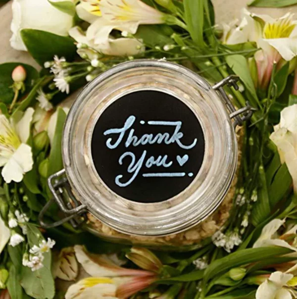 Black PVC Round Blackboard Sticker Handmade Sticker Adhesive DIY Labels Gift Package Sealing Sticker Can Writing