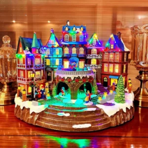 Winter Town Music Box Ornaments, Multiple Styles To Choose From, Ferris Wheel, Carousel, Music Town