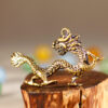 Beast Dragon Statue Bronze Figurine Ornaments Antique Copper Mythical Animal Miniature Home Decoration Crafts