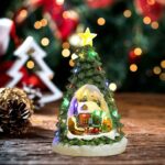 Castle Christmas Tree Musical Ornaments Musical Lighted Snow House Christmas Tree for Christmas Village