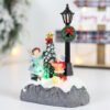 LED Christmas Village Ornaments Microlandscape Resin Figurines Decoration Santa Claus