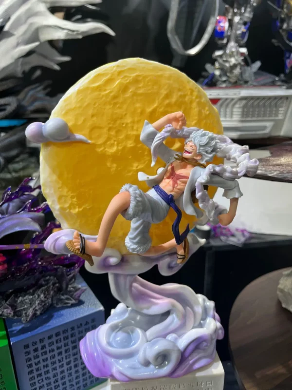 Anime Figure Gear 5 Luffy Figures Moon With Led Nika Luffy Statue Room Collectble Christmas Gift Toy