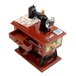 Christmas  Hand Crank Vintage Music Boxes Jewelry Box Mini Sewing Machine Style