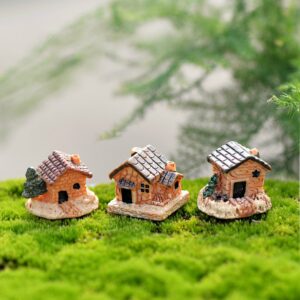 Mini Doll House Stone House Resin Decorations for Home and Garden DIY Decorations