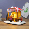 LED Lighted Christmas Village Houses Multicolored Christmas Vacation Village with Music Christmas Village