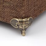 Antique Elephant Vintage Bronze Jewelry Chest Box Wooden Case Decorative Protection Feet Leg Plastic Material