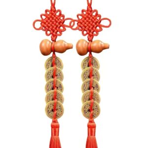 Five Emperors Money Authentic Gourd Pendant Zhaocai Town House Copper Coin Resolve Door-to-door Feng Shui