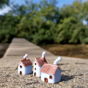 Mini house little trees miniatures cottage shabby cute fairy garden gnome moss terrarium home decor