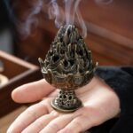 Alloy Incense Burner Tabletop Ornament Cone Sandalwood Stick Cense Holder Portable Small Thurible Home Burner