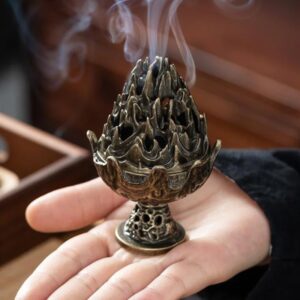 Alloy Incense Burner Tabletop Ornament Cone Sandalwood Stick Cense Holder Portable Small Thurible Home Burner