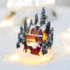 Decors Christmas Village House Figurine Shaped Luminous Dining Room Table