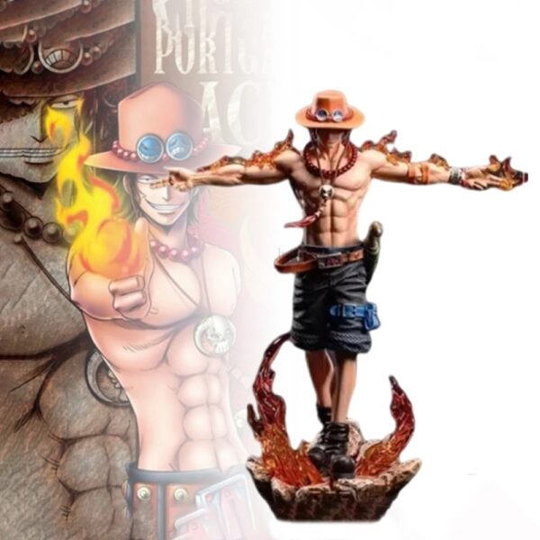 Ace Figures One Piece Anime Figure Ace Action Figures Gk Figurine Pvc With Light Statue Model Doll Toys Kids Gift