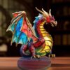 Creative Wildlife Dragon Statue Table Desktop Ornaments Miniature Home Decoration Wild Animal Crafts Metal