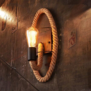 Hemp Rope Loft Style Wall Lamp Vintage Iron Industrial Bedside Light Retro Fixtures For Home Lightings Bar Cafe Living Room
