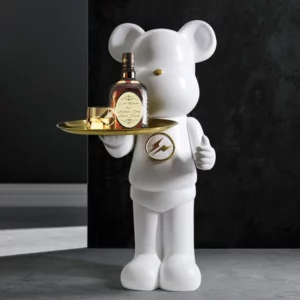 Bear Statue Resin Ornaments Home Fashion Decor Living Room Large Tray Statue Home Storage Organization Decoration Accessories