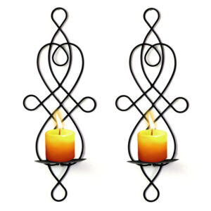 Iron Wall Hanging Candle Holder Metal Party Wedding Home Dinner Decoration Candlestick Pastoral Vintage Candle Stand