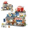 Street View Izakaya Shop Toys, Construction Creative Architecture Model Set,Mini Building Blocks