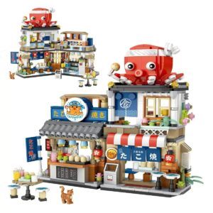 Street View Izakaya Shop Toys, Construction Creative Architecture Model Set,Mini Building Blocks