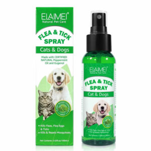Natural Pet Care Topical Flea&Tick Spray for Dogs&Cats with Fresh Fragrance Peppermint Oil and Eugenol